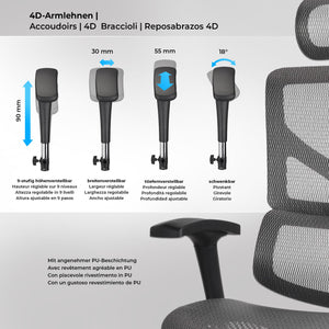 SPOK ergonomischer Premium Chefsessel, Bürostuhl.