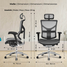 Laden Sie das Bild in den Galerie-Viewer, SPOK ergonomischer Premium Chefsessel, Bürostuhl.
