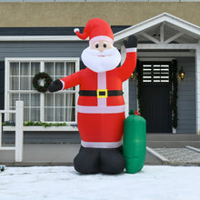 Laden Sie das Bild in den Galerie-Viewer, Aufblasbarer Weihnachtsmann mit Geschenksack, 240 cm mit LED-Beleuchtung. Weihnachten Deko Luftfigur