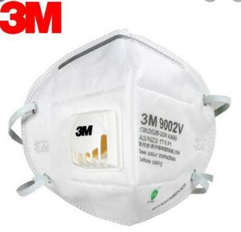 Ventil-Atemschutzmaske 3M 9002V, Befestigung um den Kopf.