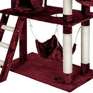 Katzen Kratzbaum mit vielen Kuschel- und Spielmöglichkeiten, 141cm hoch, extra breit - Diverse Farben -