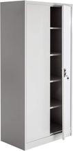 Laden Sie das Bild in den Galerie-Viewer, Aktenschrank (Stahlschrank) mit Fächern, abschließbar, 2 Flügeltüren (180x80x40 cm)