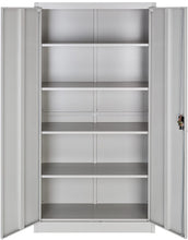 Laden Sie das Bild in den Galerie-Viewer, Aktenschrank (Stahlschrank) mit Fächern, abschließbar, 2 Flügeltüren (180x80x40 cm)