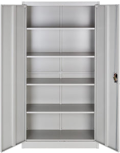 Aktenschrank (Stahlschrank) mit Fächern, abschließbar, 2 Flügeltüren (180x80x40 cm)