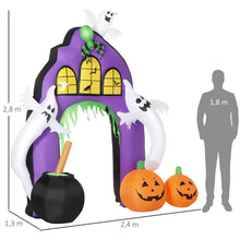 Laden Sie das Bild in den Galerie-Viewer, Aufblasbarer Halloween Deko Geistertorbogen Feiertagsdekorationen mit LEDs Aufblasbar 2,80 m