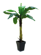 Laden Sie das Bild in den Galerie-Viewer, Künstliche Bananen-Palmen mit Seidenblättern und Naturstämmen. Pflegefrei. Viele Größen von 120 - 270 cm.