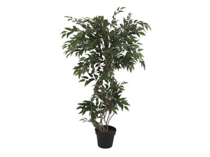 Künstlicher Ficus-Benjamini-Baum mit natürlichem Spiralstamm. 130 cm. Pflegefrei.