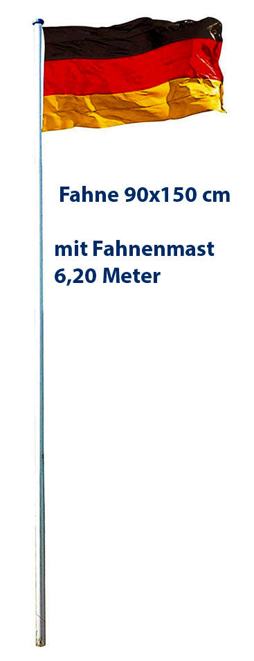 Fahnenmast 6,20 Meter mit Flagge 90x150 cm (Nettopreis 69,-) – Premium Box  GmbH
