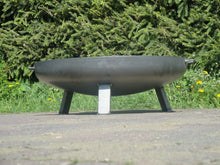 Laden Sie das Bild in den Galerie-Viewer, Feuerschale Feuerkorb Feuerständer Feuerstelle Klöpperboden, Stahl Ø 80 cm