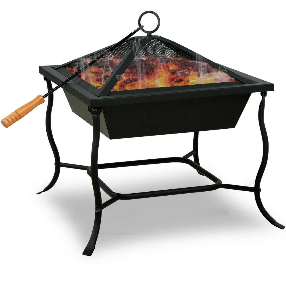 Feuerschale 45 cm Feuerkorb Feuerständer Feuerstelle mit Funkenschutz Stahl