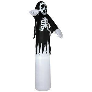 Aufblasbares Geisterskelett Halloweendeko mit Gebläse 1,40 x 1,05 x 2,70 m