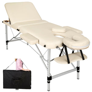 Aluminium-Massageliege Massagetisch Massagebank, 3 Zonen klappbar inkl. Tasche
