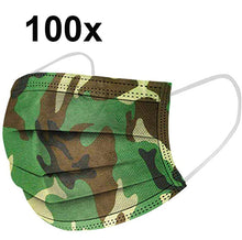 Laden Sie das Bild in den Galerie-Viewer, MNS Gesichtsmasken 3-lagig, Camouflage