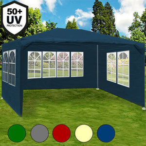 Fest- und Partyzelt, 3x4m, UV-Schutz 50+, blau, weiß, rot, anthrazit oder grün