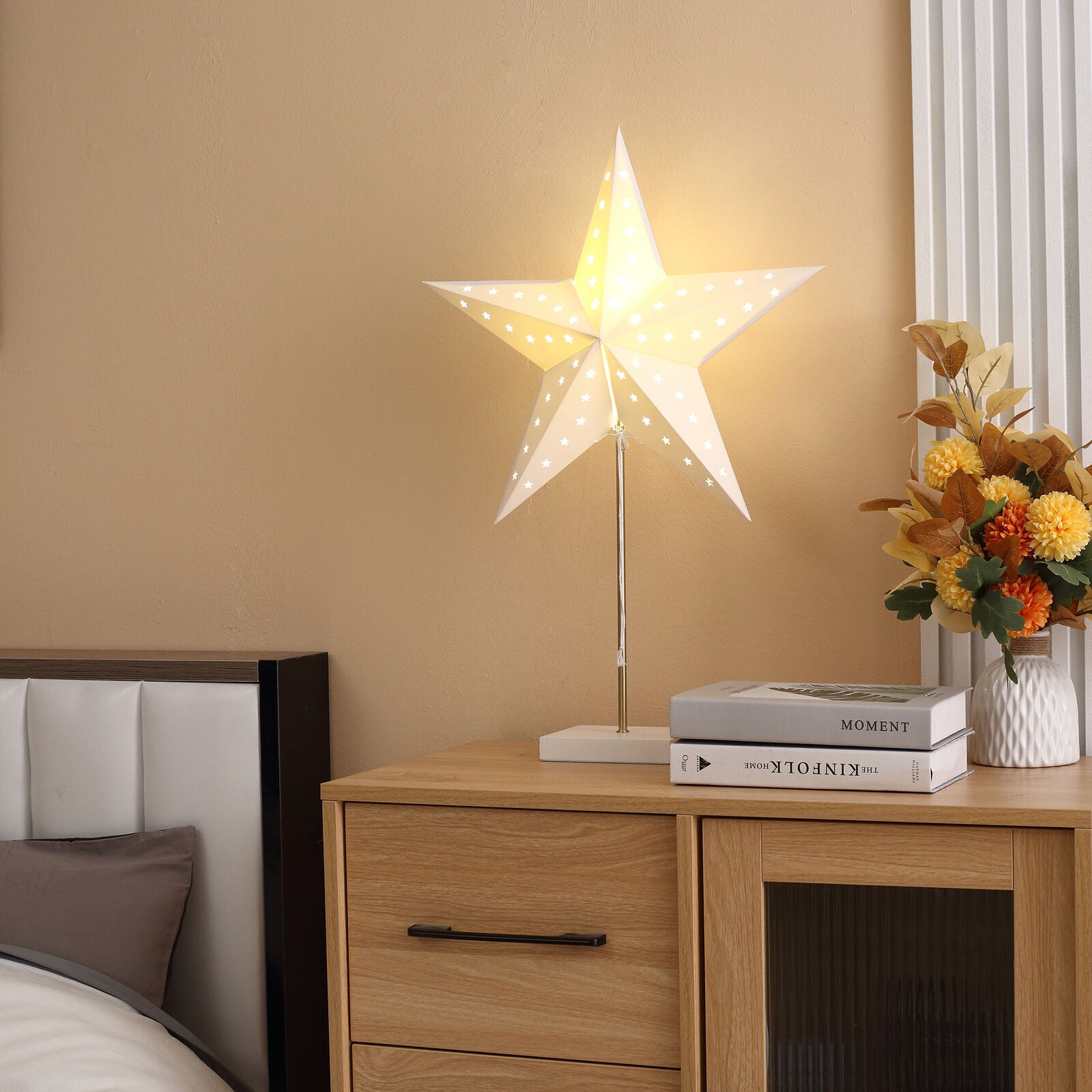 Tischlampe Weihnachtsstern Lampe Papierstern Lampe Leuchtstern weiß+go – Premium Box GmbH