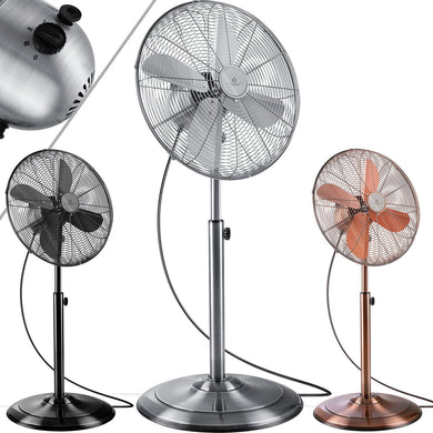 Standventilator Ø40 cm Luftkühler Ventilator 60W Lüfter Metall Chrom, Kupfer oder Schwarzmetall