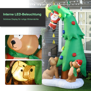 Aufblasbarer Weihnachtsbaum Weihnachtsmann mit LED-Beleuchtung, selbstaufblasend, 223cm