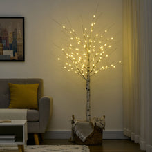 Laden Sie das Bild in den Galerie-Viewer, Birkenbaum Weihnachtsdeko mit LED-Beleuchtung warmweiß, 180cm