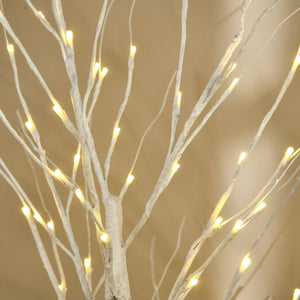Birkenbaum Weihnachtsdeko mit LED-Beleuchtung warmweiß, 180cm