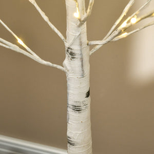 Birkenbaum Weihnachtsdeko mit LED-Beleuchtung warmweiß, 180cm