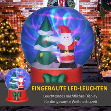 Laden Sie das Bild in den Galerie-Viewer, Aufblasbare Kristallkugel mit Weihnachtsmann und Tannenbaum, 150 cm mit LED-Beleuchtung. Weihnachten Deko Luftfigur, wetterfest