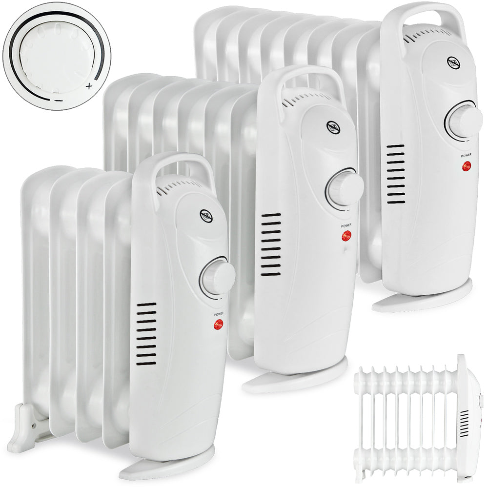 Elektrischer Ölradiator 800W - 7 Rippen Heizkörper Mit Thermostat & Rollen
