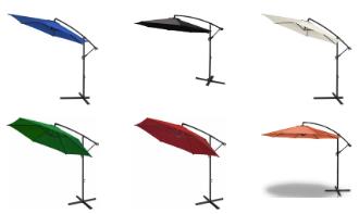Ampelschirm ALU Ø350cm. Marktschirm mit Kurbel. Verschiedene Farben.