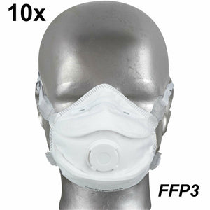 Atemschutzmaske extrem. Schutzklasse FFP3. Mit Ventil und Nasenclip.