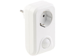 Bewegungsmelder Stecker: Steckdose mit PIR-Bewegungsmelder, 3.680 Watt Schalt-Leistung (Lichtsensor Steckdose)