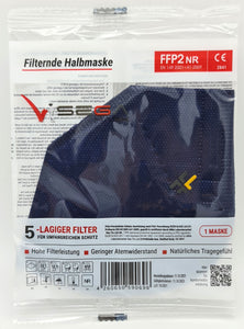 FFP2 Dunkelblau Atemschutzmasken Sondermodell 5-lagig. (CE2841 EN 149:2001 + A1:2009)