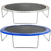 Laden Sie das Bild in den Galerie-Viewer, Trampolin Ø 244/305/366/396/427/457 cm | TÜV SÜD GS Zertifiziert | Komplettset mit Sicherheitsnetz Regenabdeckung, Leiter, Randabdeckung &amp; Zubehör | Kindertrampolin Gartentrampolin.