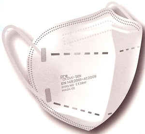 Neues Modell - Atemschutzmaske FFP2 (CE2841 EN 149:2001 + A1:2009) 5-lagig, weiß. Ab 15 Cent netto.
