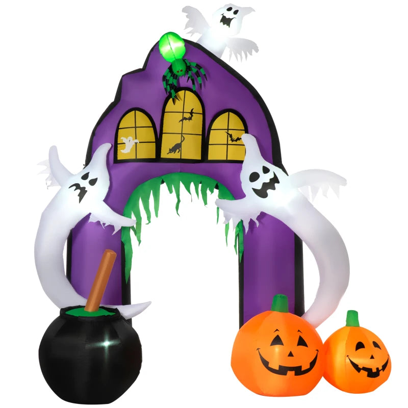 Aufblasbarer Halloween Deko Geistertorbogen Feiertagsdekorationen mit LEDs Aufblasbar 2,80 m