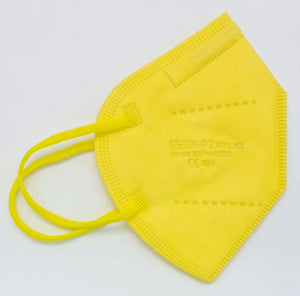 FFP2 Gelbe Atemschutzmasken Sondermodell 5-lagig. (CE2841 EN 149:2001 + A1:2009)