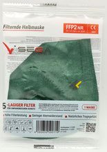 Laden Sie das Bild in den Galerie-Viewer, FFP2 Grüne Atemschutzmasken Sondermodell 5-lagig. (CE2841 EN 149:2001 + A1:2009)