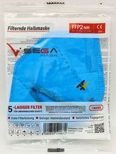 Laden Sie das Bild in den Galerie-Viewer, FFP2 Hellblau Atemschutzmasken Sondermodell 5-lagig. (CE2841 EN 149:2001 + A1:2009)