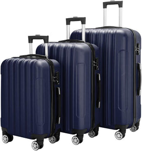 Preiswerter Sonderposten (Nur 129,- netto) : 3er Set Hartschalen Koffer Set Rollkoffer Reisekoffer Trolley Set Handgepäck 4 Rollen-Fahrwerk