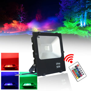 LED-Strahler mit RGB-Farbwechsler und Fernbedienung 30 - 100 Watt