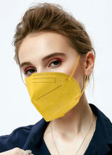 Laden Sie das Bild in den Galerie-Viewer, FFP2 Gelbe Atemschutzmasken Sondermodell 5-lagig. (CE2841 EN 149:2001 + A1:2009)