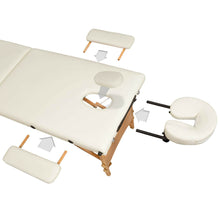 Laden Sie das Bild in den Galerie-Viewer, Holz-Massageliege Massagetisch Massagebank, 3 Zonen. Klappbar inkl. Tasche