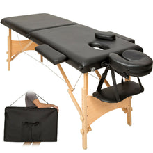 Laden Sie das Bild in den Galerie-Viewer, Holz-Massageliege Massagetisch Massagebank, 3 Zonen. Klappbar inkl. Tasche