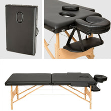 Laden Sie das Bild in den Galerie-Viewer, Holz-Massageliege Massagetisch Massagebank, 3 Zonen. Klappbar inkl. Tasche