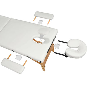 Holz-Massageliege Massagetisch Massagebank, 3 Zonen. Klappbar inkl. Tasche