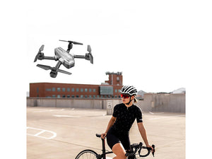 Faltbarer GPS-Quadrocopter, Video-Drohne, Foto-Drohne m. 4K-Cam. WLAN, Follow-Me, Gyroskop.