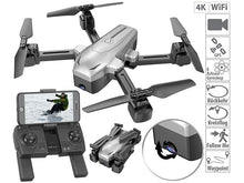 Laden Sie das Bild in den Galerie-Viewer, Faltbarer GPS-Quadrocopter, Video-Drohne, Foto-Drohne m. 4K-Cam. WLAN, Follow-Me, Gyroskop.