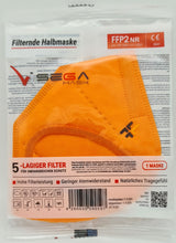 Laden Sie das Bild in den Galerie-Viewer, FFP2 Orange Atemschutzmasken Sondermodell 5-lagig. (CE2841 EN 149:2001 + A1:2009)