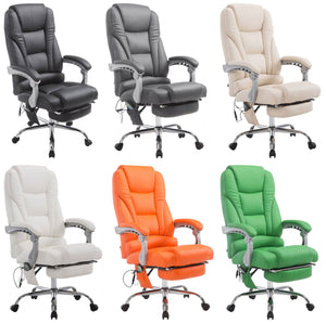 Massagesessel als Leder-Chefsessel PACE mit Liegefunktion.