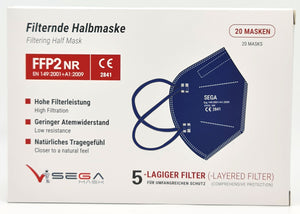 FFP2 Dunkelblau Atemschutzmasken Sondermodell 5-lagig. (CE2841 EN 149:2001 + A1:2009)