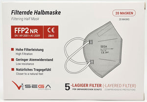 FFP2 Grau Atemschutzmasken Sondermodell 5-lagig. (CE2841 EN 149:2001 + A1:2009)
