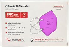 Laden Sie das Bild in den Galerie-Viewer, FFP2 Pink Atemschutzmasken Sondermodell 5-lagig. (CE2841 EN 149:2001 + A1:2009)